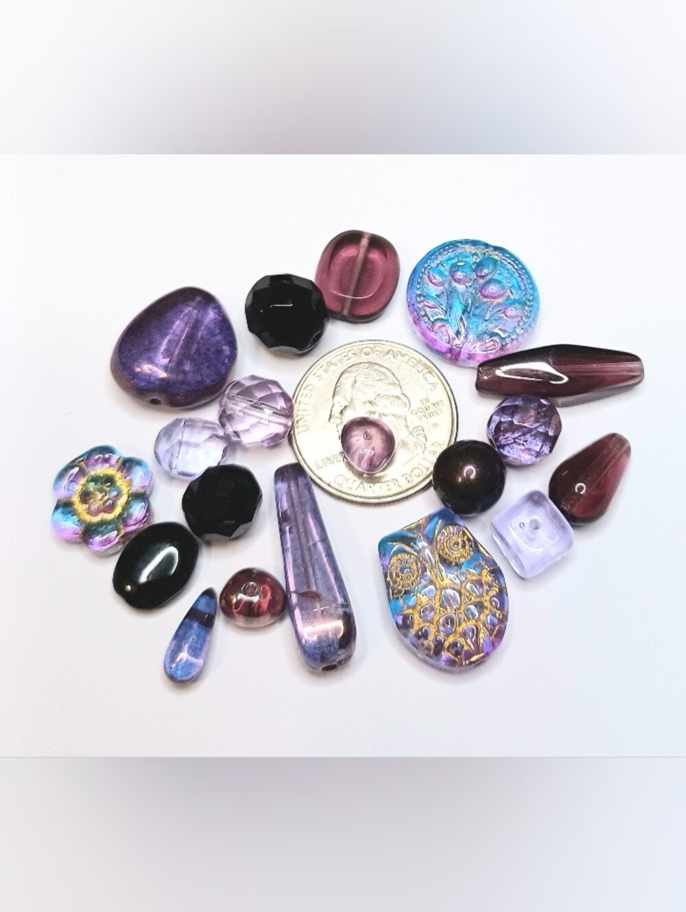 Jewelry-making Glass beads purple 120pcs - Picture 3 of 3